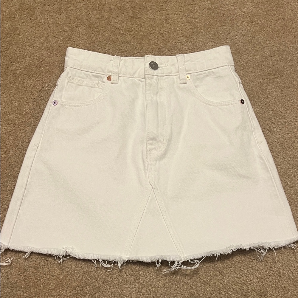 ABrand White Denim Mini Skirt 23